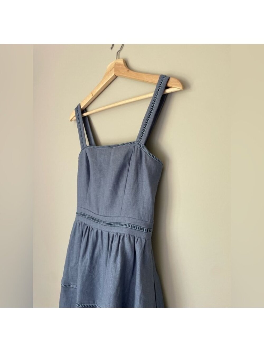 NEW Reformation Everett Linen Midi Dress Cornflower Blue | US 2 UK 6 - Picture 10 of 16